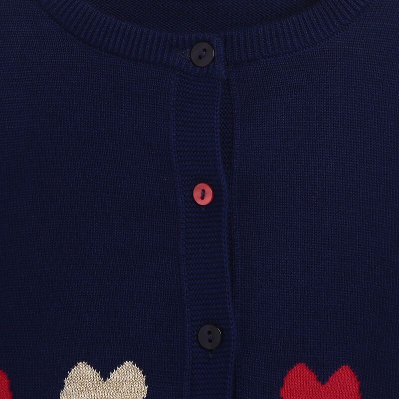 Girls Dark Blue Tricot Pullover with Print image number null